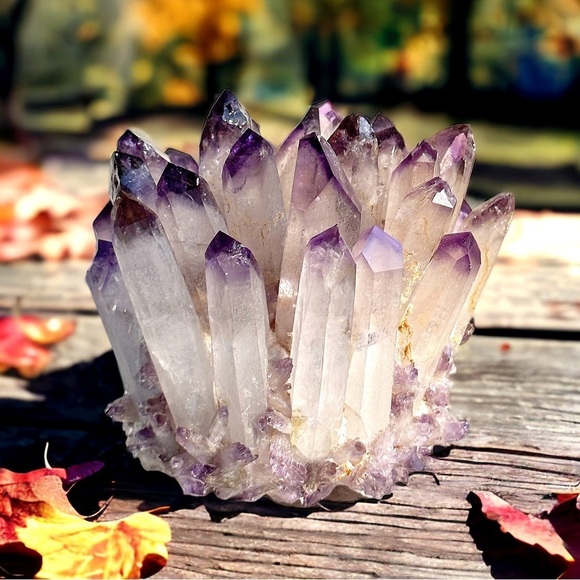 Purple Phantom Quartz Crystal Cluster Display Piece - Picture 4 of 4